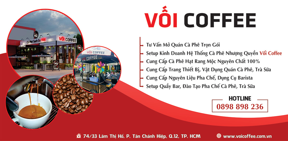 Banner tư vấn mở quán cafe nhượng quyền thương hiệu Vối Coffee