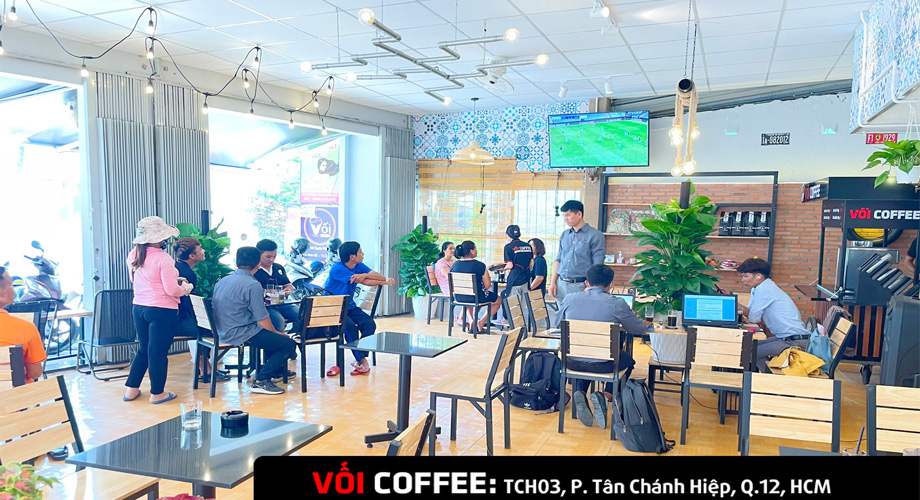 Mô hình quán cafe một mặt tiền nhà hộp 02