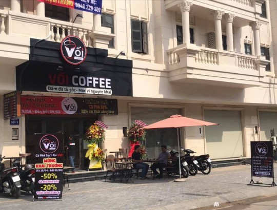 Voi coffee phan van tri go vap